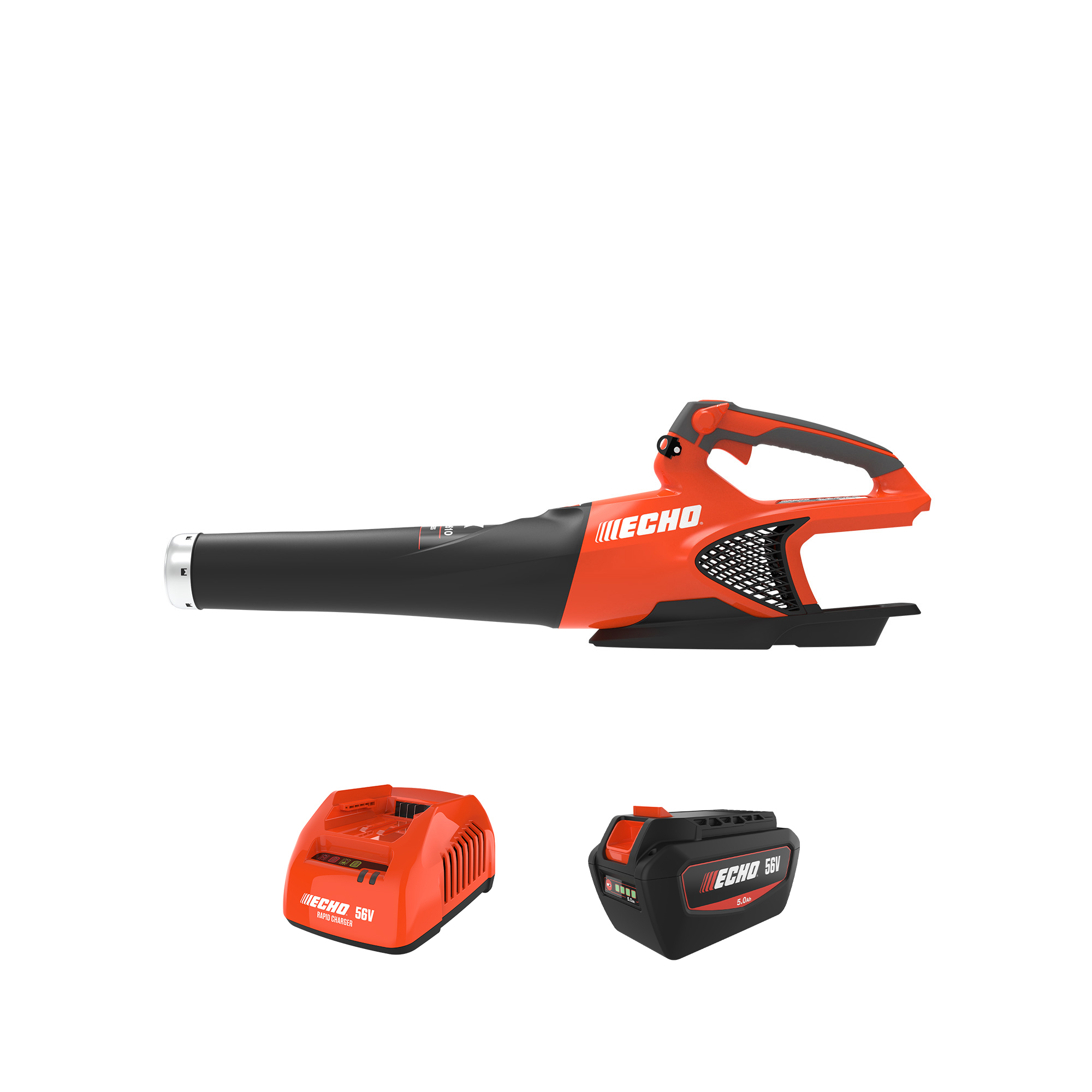 ECHO 56V Battery System, X Series, Battery-Powered Handheld Blower, Includes 5.0Ah Battery and Rapid Charger, Model# DPB-2610R2